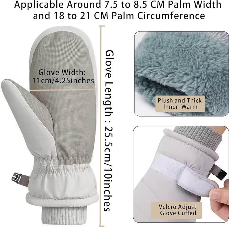 IZUS Women Ski-Gloves Plus-Velvet-Thickened Winter-Mittens Cold-Weather-Gloves Non-Slip-Palm Water-Repellent Outdoor Warm - Image 3